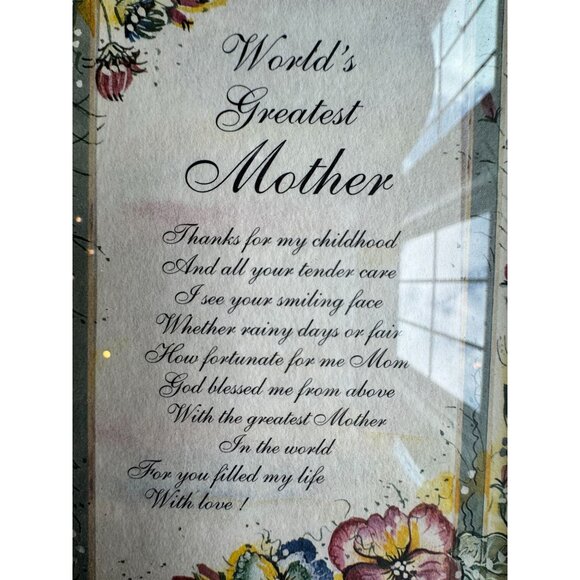 Worlds Greatest Mother Poem Gold Ornate Frame With Floral Border - Picture 2 of 7